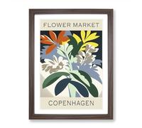 Copenhagen Flower Market Exhibition No.5 Framed Print | A2 Walnut Framed Wall Art | Ready to Hang | Modern Floral Picture | Living Room Bedroom Lounge Office