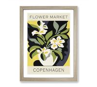 Copenhagen Flower Market Exhibition No.6 Framed Print | A2 Oak Framed Wall Art | Ready to Hang | Modern Floral Picture | Living Room Bedroom Lounge Office