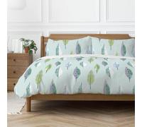 Copenhagen Home Flynn Duvet Cover Set Scandi Leaf Design Duck Egg