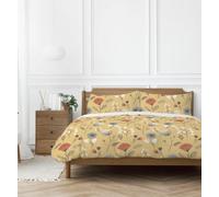 Copenhagen Home Olia Reversible Double Duvet Cover Set With Pillowcases - Ochre