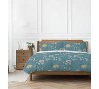 Copenhagen Home Olia Reversible King Size Duvet Cover Set With Pillowcases - Teal