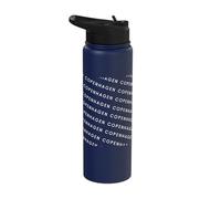 Copenhagen - Minimalist All Over Repeating Text Denmark Stainless Steel Insulated Water Bottle