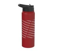 Copenhagen - Minimalist All Over Repeating Text Denmark Stainless Steel Insulated Water Bottle