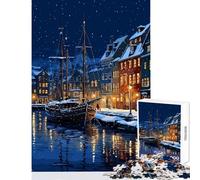 Copenhagen Night Pixel Art 1000 Piece Jigsaws for Teenagers Boost Memory Retention Effectively Calming Relaxing Leisure Game (38x52cm)