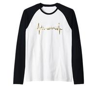 Copenhagen Skyline Heartbeat Denmark Heart I Love København Raglan Baseball Tee