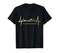 Copenhagen Skyline Heartbeat Denmark Heart I Love København T-Shirt