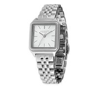 COPENHAGEN STUDIOS Vintage Square Watch - 24 mm - Elegant Women's Watch Made of Polished Stainless Steel with Quartz Movement - Analogue Watch - 5 ATM Waterproof - Scratch-Resistant, silver, Bracelet