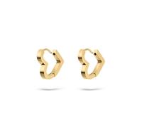 Copenhagen STUDIOS Women's Stainless Steel Hoop Earrings in Heart Design | Waterproof, skin-friendly, length 15 cm, folding closure, suitable for everyday use