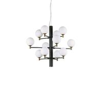 Ideal Lux Copernico 12 Light Chandelier in a Brass and Black Finish