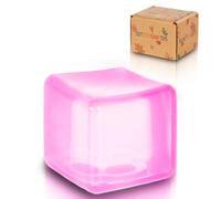 Copfeqyr 1PCS Medium Ice Cube Stress Balls Gift , Large Squishy Fidget Cube Toys for Kids & Adults, Colorful Sensory Stress Relief Toys in Premium Gift Box(5.0cm) (Pink)