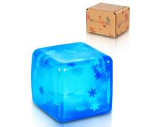 Copfeqyr 5cm Blue Snowflake Squishy Cube Slow Rising Fidget Toy | Soft TPR, Floating Snowflakes, squeeze toy, calm hands, stress relief, focus support, home, class, travel, kids and adults