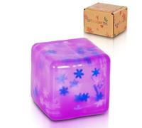 Copfeqyr 5cm Purple Snowflake Squishy Cube Slow Rising Fidget Toy | Soft TPR, Floating Snowflakes, squeeze toy, calm hands, stress relief, focus support, home, class, travel, kids and adults