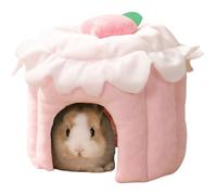 Copfeu Cake Shaped Guinea Pig Hideout Tunnel, Cage Accessories for Bunny, Hamster, Chinchilla, Ferret, Rabbit and Other Small Pets (Pink, Medium)