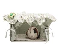 Copfeu Guinea Pig Bed, Small Animal Bed Guinea Pig Hideout Sleeping Bed for Chinchilla Hamster Rat Guinea Pig Tent with Cushion for All Seasons (Green)