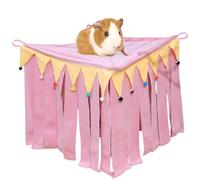 Copfeu Guinea Pig Hideout, Hide for Guinea Pig, Bunny, Hamster, Chinchilla, Rabbit, Pink, Small, Sewn Fabric Construction, Crystal Super Soft Fabric, 9.45 inches