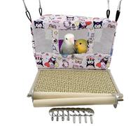 Copfeu Large Spring Summer Breathable Bird Nest House, Bird Bed for Cage, Parrot Nest Snuggle Shed Hut for Four Seasons, Easy to Install for Quaker Lovebirds (Medium,Purple)