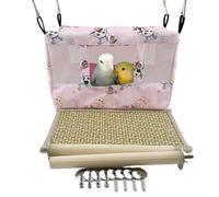 Copfeu Large Spring Summer Breathable Bird Nest House, Bird Bed for Cage, Parrot Nest Snuggle Shed Hut for Four Seasons, Easy to Install for Quaker Lovebirds (Medium,Pink)