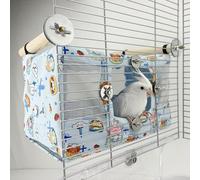 Copfeu Large Spring Summer Breathable Bird Nest House, Bird Bed for Cage, Parrot Nest Snuggle Shed Hut for Four Seasons, Easy to Install for Quaker Lovebirds (Small,Blue)
