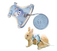 Copfeu Rabbit Harness and Leash Adjustable Rabbit Harness Leash Ferret Guinea Pig Harness Ferret Leash for Small Pet Walking Outdoor Small Size S Blue