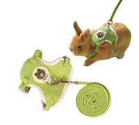 Copfeu Rabbit Harness and Leash Adjustable Rabbit Harness Leash Ferret Guinea Pig Harness Ferret Leash for Small Pet Walking Outdoor Medium Green