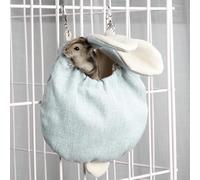 Copfeu Sugar Gliders Sleeping Pouch Snuggle Cage Hanging Bed House for Squirrels Marmosets Rats Hamster Small Pets (Blue,Small)
