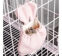 Copfeu Sugar Gliders Sleeping Pouch Snuggle Cage Hanging Bed House for Squirrels Marmosets Rats Hamster Small Pets (Pink,Small)