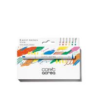 COPIC acrea Set of 6 Vivid Paint Markers with Water and Pigment-Based Ink, Line Width 0.8-1.2 mm