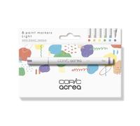 COPIC acrea Set of 6 Light Paint Markers with Water and Pigment-Based Ink, Line Width 0.8-1.2 mm