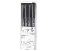 Copic Multiliner Coloured Marker Pen - Set of 4 Black, For Art & Crafts, Colouring, Graphics, Highlighter, Design, Anime, Professional & Beginners, Art Supplies & Colouring Books