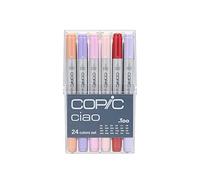COPIC Coloured Marker Pen Ciao – Set of 24 Basics – For Art & Crafts