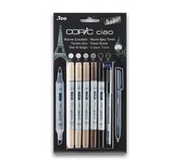 Copic Ciao Marker Set - Copic Marker - Warm Grey Tones (5 + Multiliner) for Mang