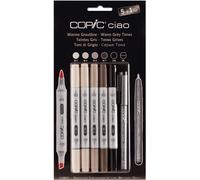 COPIC Ciao Coloured Marker Pen - 5+1 Set Warm Grey , For Art & Crafts, Colouring, Graphics, Highlighter, Design, Anime, Professional & Beginners, Art Supplies & Colouring Books