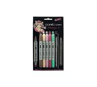COPIC Ciao Coloured Marker Pen - 5+1 Set Manga 3, for Art & Crafts, Graphics, Highlighter, Design, Anime, Professional & Beginners, Art Supplies & Colouring Books