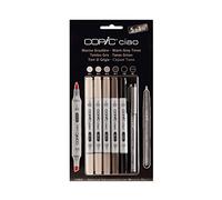 COPIC Ciao Coloured Marker Pen - 5+1 Set Warm Grey , for Art & Crafts, Graphics, Highlighter, Design, Anime, Professional & Beginners, Art Supplies & Colouring Books