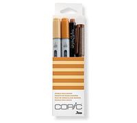 COPIC Ciao Coloured Marker Pen - Doodle Pack of 4 Brown, For Art & Crafts, Colouring, Graphics, Highlighter, Design, Anime, Professional & Beginners, Art Supplies & Colouring Books