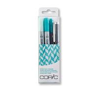 Copic Ciao Coloured Marker Pen - Doodle Pack of 4 Turquoise, For Art & Crafts, Colouring, Graphics, Highlighter, Design, Anime, Professional & Beginners, Art Supplies & Colouring Books