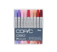 COPIC Ciao Coloured Marker Pen - Set of 36 B, For Art & Crafts, Colouring, Graphics, Highlighter, Design, Anime, Professional & Beginners, Art Supplies & Colouring Books