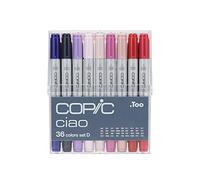 Copic Ciao Coloured Marker Pen - Set of 36 D, For Art & Crafts, Colouring, Graphics, Highlighter, Design, Anime, Professional & Beginners, Art Supplies & Colouring Books