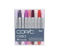 COPIC Ciao Coloured Marker Pen - Set of 36 E, For Art & Crafts, Colouring, Graphics, Highlighter, Design, Anime, Professional & Beginners, Art Supplies & Colouring Books