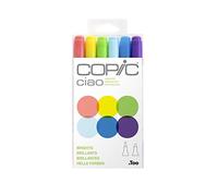 Copic Ciao Coloured Marker Pen - Set of 6 Lights, For Art & Crafts, Colouring, Graphics, Highlighter, Design, Anime, Professional & Beginners, Art Supplies & Colouring Books