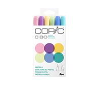 Copic Ciao Coloured Marker Pen - Set of 6 Pastel, For Art & Crafts, Colouring, Graphics, Highlighter, Design, Anime, Professional & Beginners, Art Supplies & Colouring Books