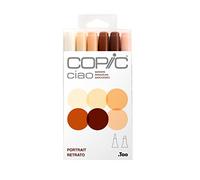 COPIC Ciao Coloured Marker Pen - Set Of 6 Portrait, For Art & Crafts, Colouring, Graphics, Highlighter, Design, Anime, Professional & Beginners, Art Supplies & Colouring Books