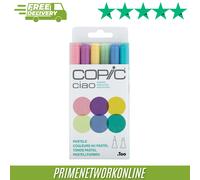 Copic Ciao Coloured Marker Pen - Set of 6 Pastel, For Art & Crafts, Colouring, Graphics, Highlighter, Design, Anime, Professional & Beginners, Art Supplies & Colouring Books