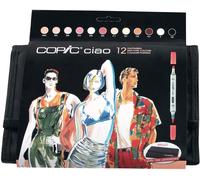 COPIC Ciao Coloured Marker Pen - Coppic Ciao Wallet of 12 Portrait, for Art & Crafts, Colouring, Graphics, Highlighter, Design, Anime, Professional & Beginners, Art Supplies & Colouring Books