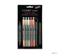 Copic Ciao Marker Set Alcohol Based 5+1 Pastel Colours With Black Multiliner ...