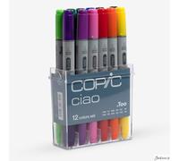 Copic Ciao Marker Set Alcohol Based Twin Tip 12 Pack For Illustration Colouring
