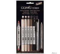 Copic Ciao Marker Set Alcohol Based Warm Grey 5 Pack Plus 0.3mm Fineliner Dra...