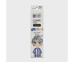 Copic Ciao Marker Set - Copic 3 Marker - Serene Palette (Layer & Mix Calm Grey,