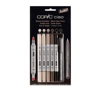 COPIC Ciao Coloured Marker Pen - 5+1 Set Warm Grey , For Art & Crafts, Colouring, Graphics, Highlighter, Design, Anime, Professional & Beginners, Art Supplies & Colouring Books