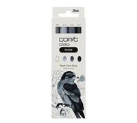 Copic Ciao Shade Set Dark Cool Grey, 3 Twin Markers with One Medium Width and One Brush Tip, Includes Multiliner Cool Grey 0.5 mm